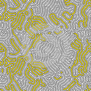 Organic background with rounded lines. Diffusion reaction seamless pattern. Linear design with bionic shapes. Abstract