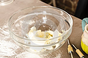 Organic batter in bowl