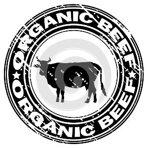 ORGANIC BEEF rubber stamp