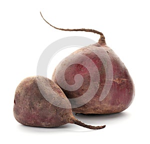 Organic beets on white background