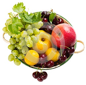 Organic Berries and Fruit in Colander