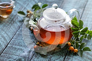 Organic berries rosehip tea photo