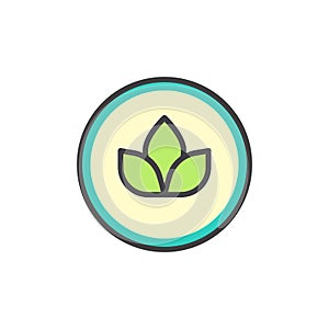 Organic bio food filled outline icon