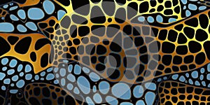 Organic Black with Grey Blue Golden Dots and Curves Seamless Texture for Manhattan-Themed Designs.