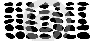 Organic blob shape with irregular form abstract vector illustration. Random oval pebble, asymmetric stone, round amoeba