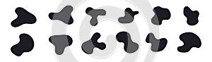 Organic blob shapes. Isolated dynamic blob set on white background. Abstract fluid figures