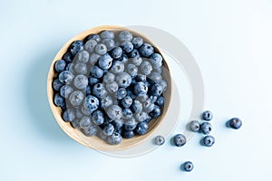 Organic blueberries in bowl