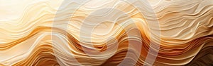 Organic Brown Waving Lines: Abstract Mushroom Texture Background for Web Design & AI - Natural Beige Banner Illustration