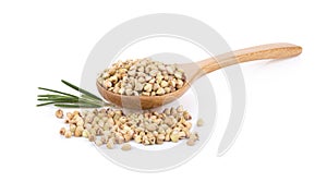 Organic Buckwheat on white background