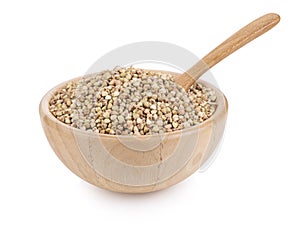 Organic Buckwheat on white background