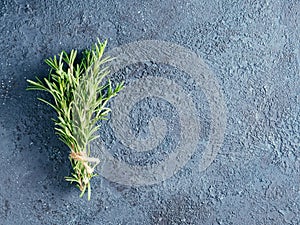 Organic bunch of fresh rosemary on the table