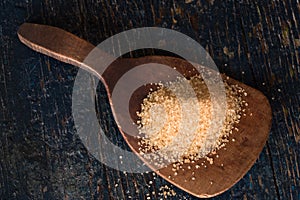 Organic Cane Sugar on a Wooden Paddle