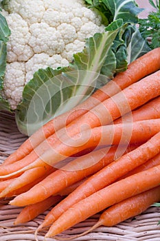 Organic Carrots and Cauliflower