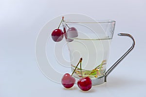 Organic cherry tea;natural red cherry stem tea