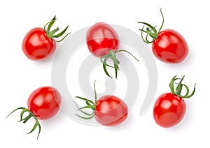 Organic Cherry Tomatoes Isolated On White Background