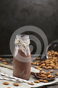 Organic Chocolate Almond Milk with Fresh Almonds