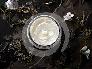 Organic coconut cream for skin care .