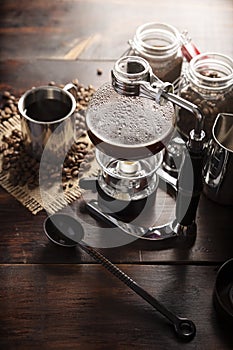 Organic Coffee in Vac Pot coffee maker