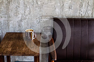 Organic coffee on a wooden table