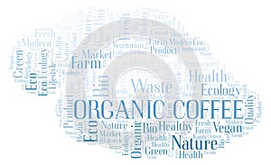 Organic Coffee word cloud.