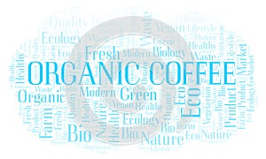 Organic Coffee word cloud.