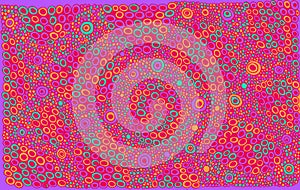 Organic colorful circles texture. Psychedelic stoner art. Abstract background for design. Zendoodle art for relaxation. Vector