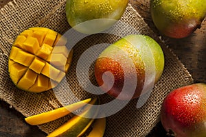 Organic Colorful Ripe Mangos