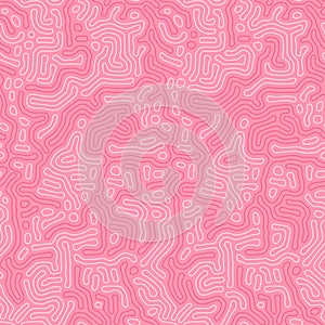 Organic coral background with rounded lines. Diffusion reaction seamless pattern. Linear design with biological shapes