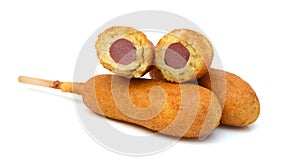 Organic CornDog on white background