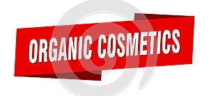 organic cosmetics banner template. ribbon label sign. sticker