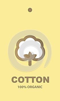 Organic Cotton - label design element, 100% organic