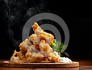 Organic Crispy fish Strips in batter