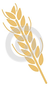 Organic crop symbol. Wheat silhouette. Grain symbol