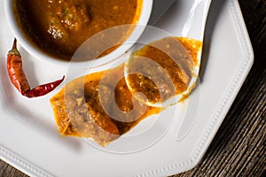 Organic curry spice sauce savory