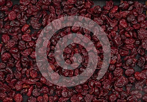 Organic dried cherries, red is the highest grade. Delicious background or wallpaper.