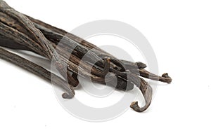 Organic dry sticks of Vanilla (Vanilla planifolia).