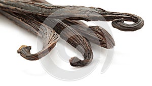 Organic dry sticks of Vanilla (Vanilla planifolia).