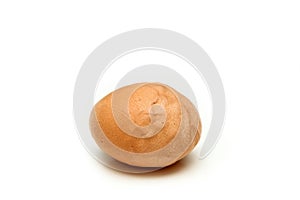 The organic egg with rough and wavy eggshell.