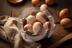 Organic Farm Fresh Eggs Straight From the Coop. created with Generative AI