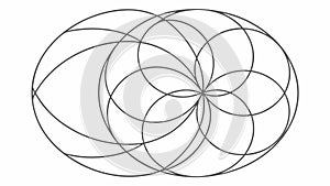 Organic Floral Geometric Pattern Outline, vector design Generative AI