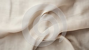 Organic Flow: Beige Silk Fabric With Donna Huanca Style And Linen Texture photo