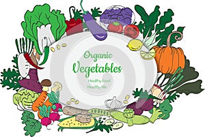 Organic food background and Copy space.