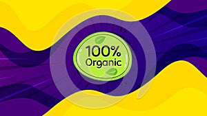 Organic food banner. Nature bio product tag. Vector