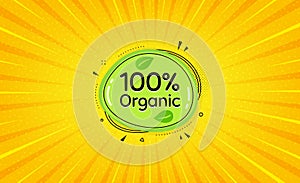 Organic food banner. Nature bio product tag. Vector