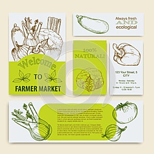 Organic food concept brochure and flyer template.