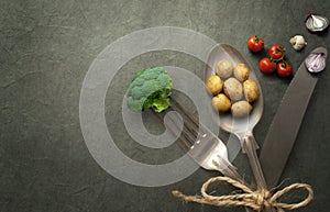 Organic food concept, kitchen recipe ingredients