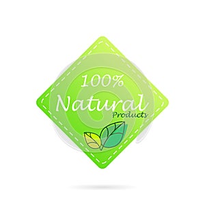 Organic food, farm fresh and natural product sticker and badge for food market, ecommerce, organic products promotion, healthy
