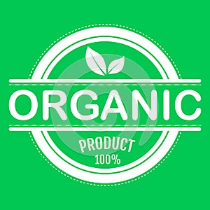 Organic food, farm fresh and natural product sticker and badge for food market, ecommerce, organic products promotion, healthy