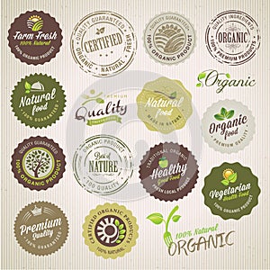 Organic food labels and elements