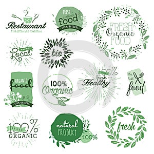 Organic food labels and elements